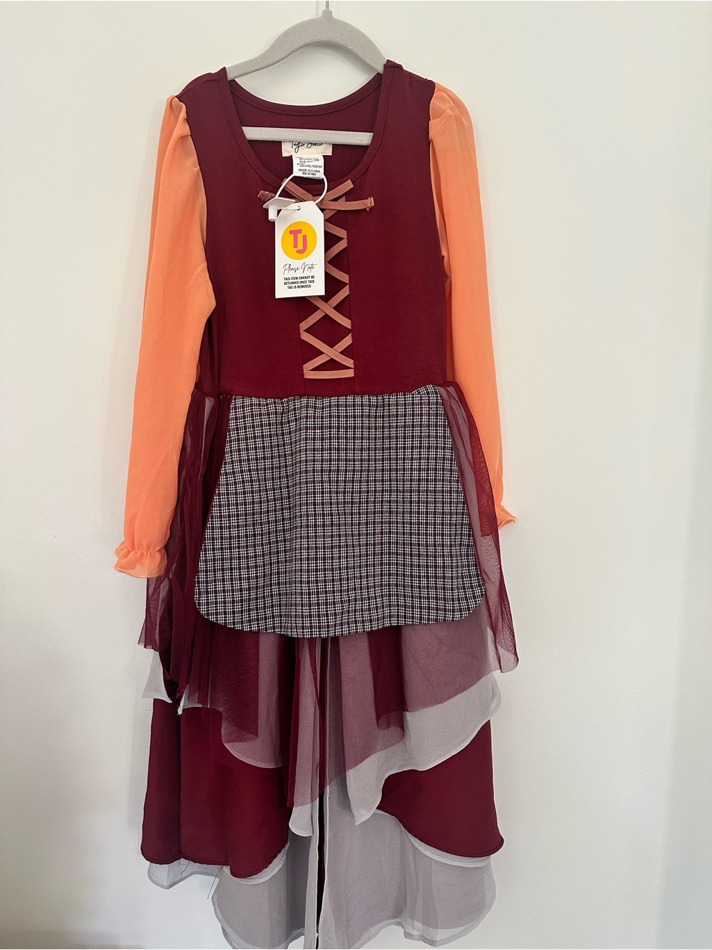 Nwt Taylor Joelle Mary Sanderson Hocus Pocus Witch Burgundy Peasant Dress 8 — image 5 of 8